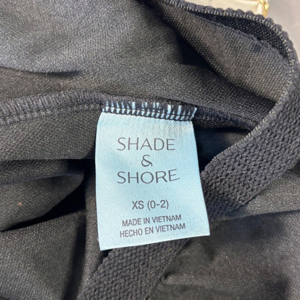 New Shade & Shore Womens XS One Piece Back Criss Cross Swimsuit‎ Black White - Picture 6 of 6